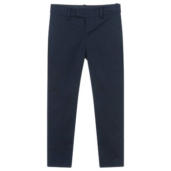 Boys Navy Blue Cotton Chino Trousers