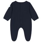 Baby Boys Navy Blue Logo Babygrow, 2, hi-res