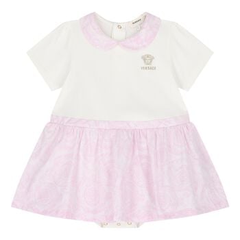 Baby Girls Ivory & Pink Whisper Barocco Dress