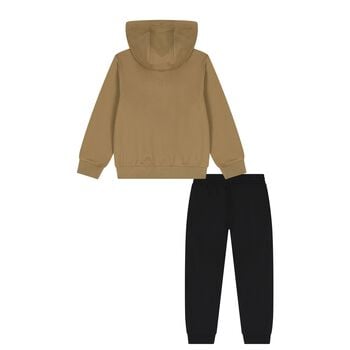 Boys Beige & Black Logo Tracksuit