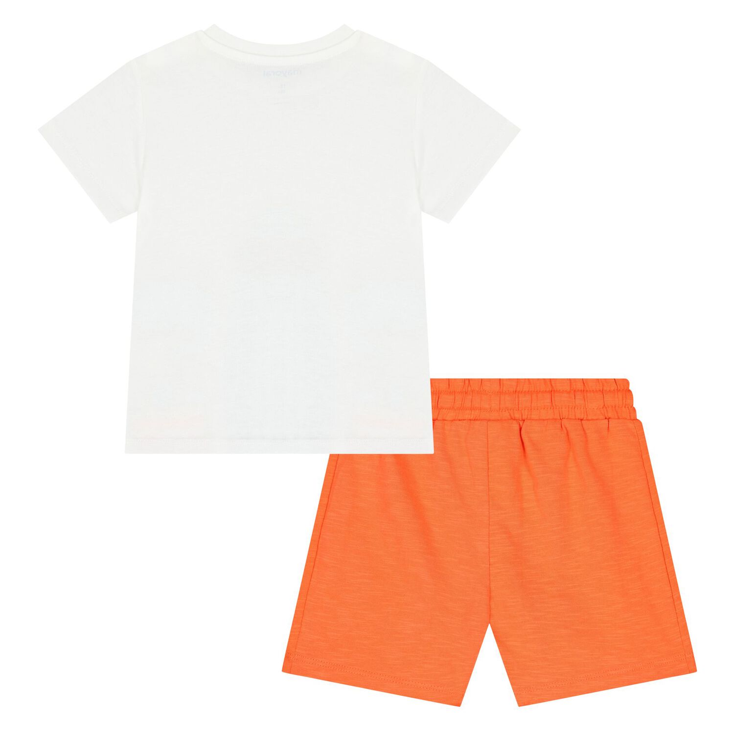 Younger Boys White & Orange Shorts Set, 1, hi-res image number null