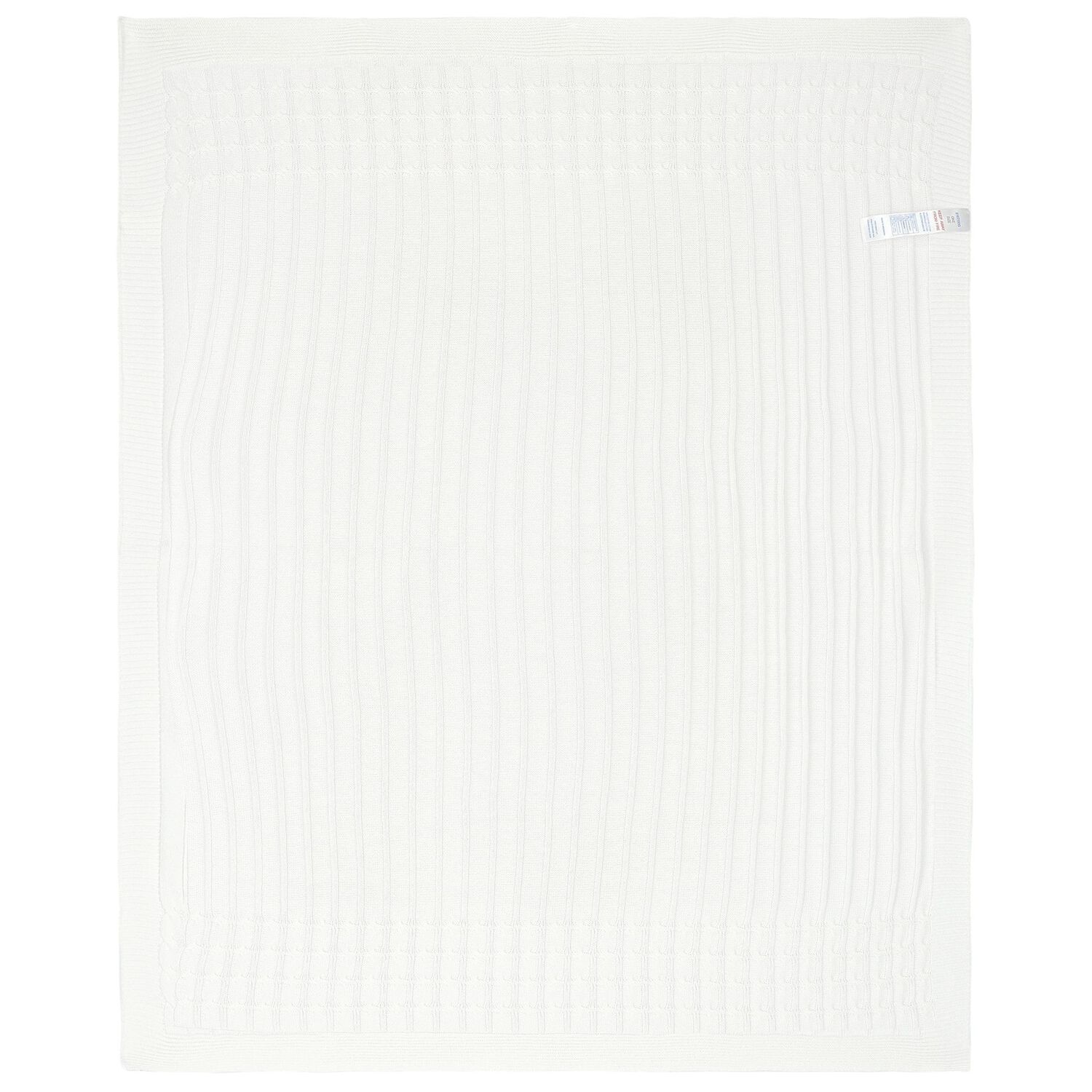 White Knit Baby Blanket, 3, hi-res