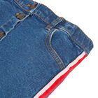 Girls Button Front Denim Skirt, 1, hi-res
