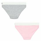 Girls Pink & Grey Bikini Brief (2 Pack), 2, hi-res