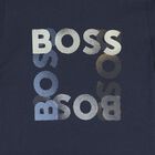 Younger Boys Navy Blue Logo T-Shirt, 2, hi-res