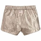 Girls Gold Metallic Shorts, 1, hi-res