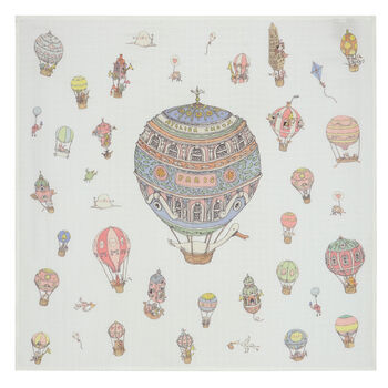 White Hot Air Balloons Swaddle Blanket