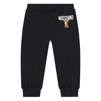 Younger Black Teddy Bear Logo Joggers