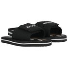 Boys Black Logo Sandals , 1, hi-res