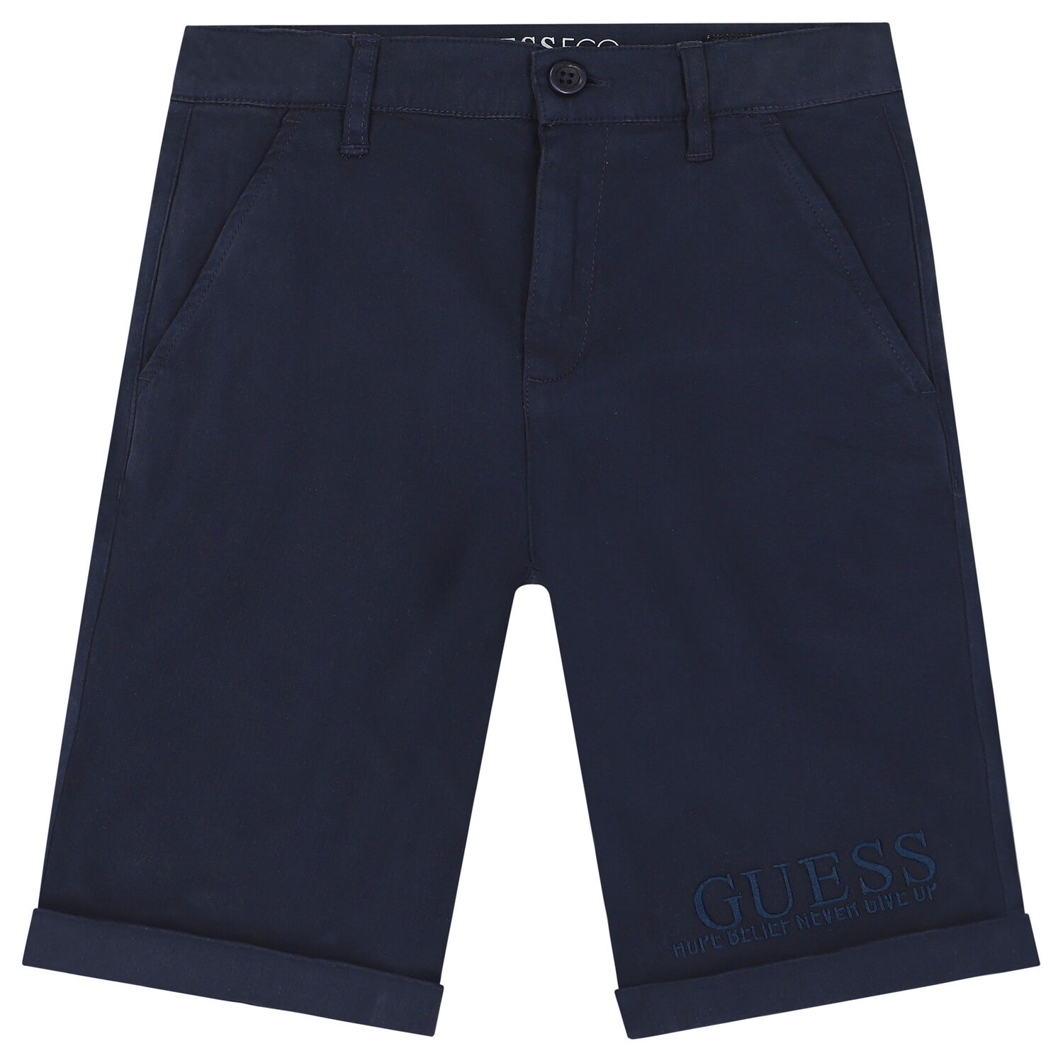 Boys Navy Blue Logo Chino Shorts, 1, hi-res image number null