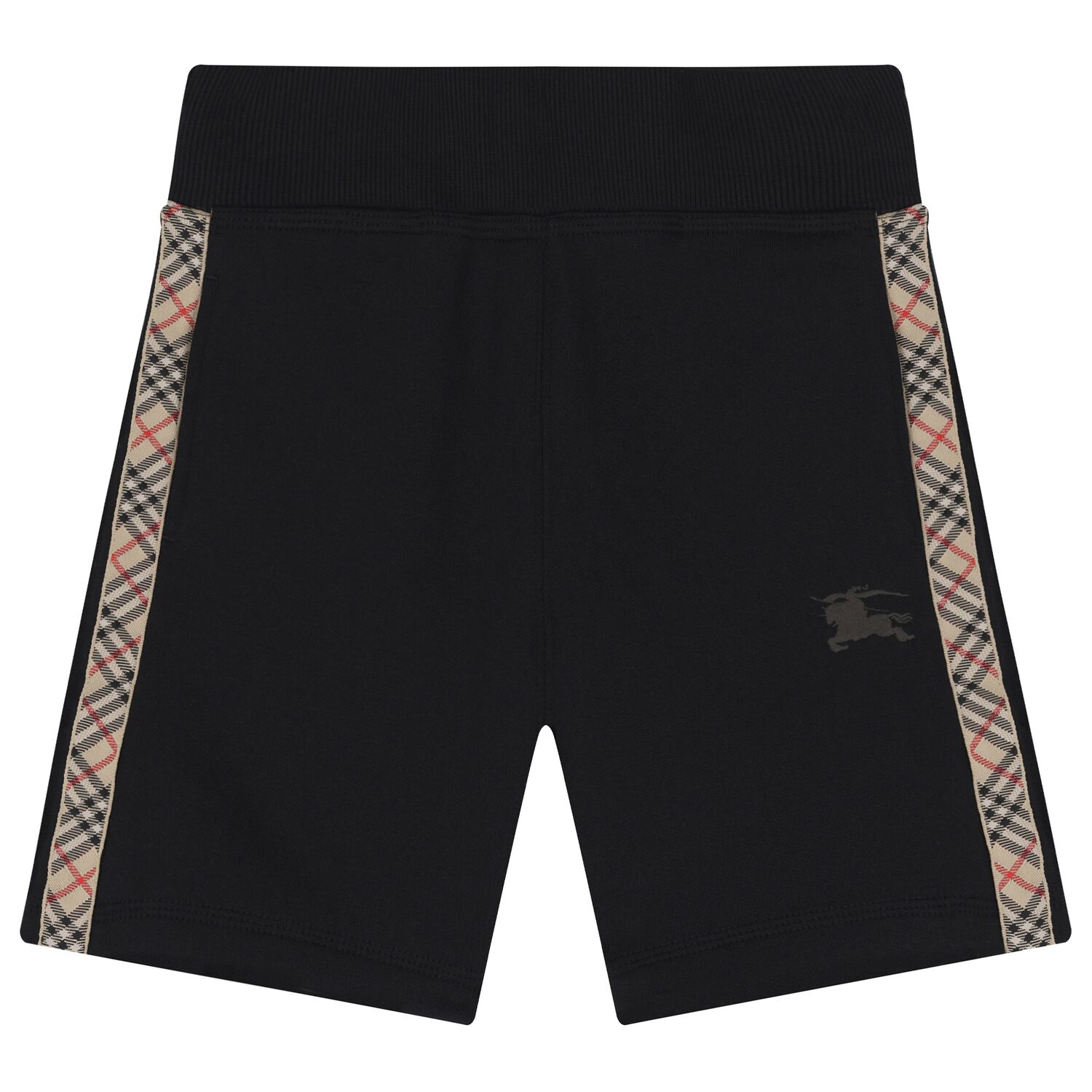 Boys Black EKD Logo Shorts, 1, hi-res