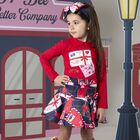 Girls Red Logo Envelope Skirt Set, 1, hi-res