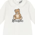White Teddy Bear Logo Babygrow, 1, hi-res