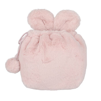 Girls Pink Bunny Faux Fur Backpack