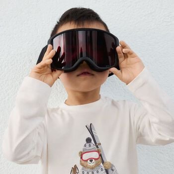 Boys Ivory Bear Long Sleeve Top