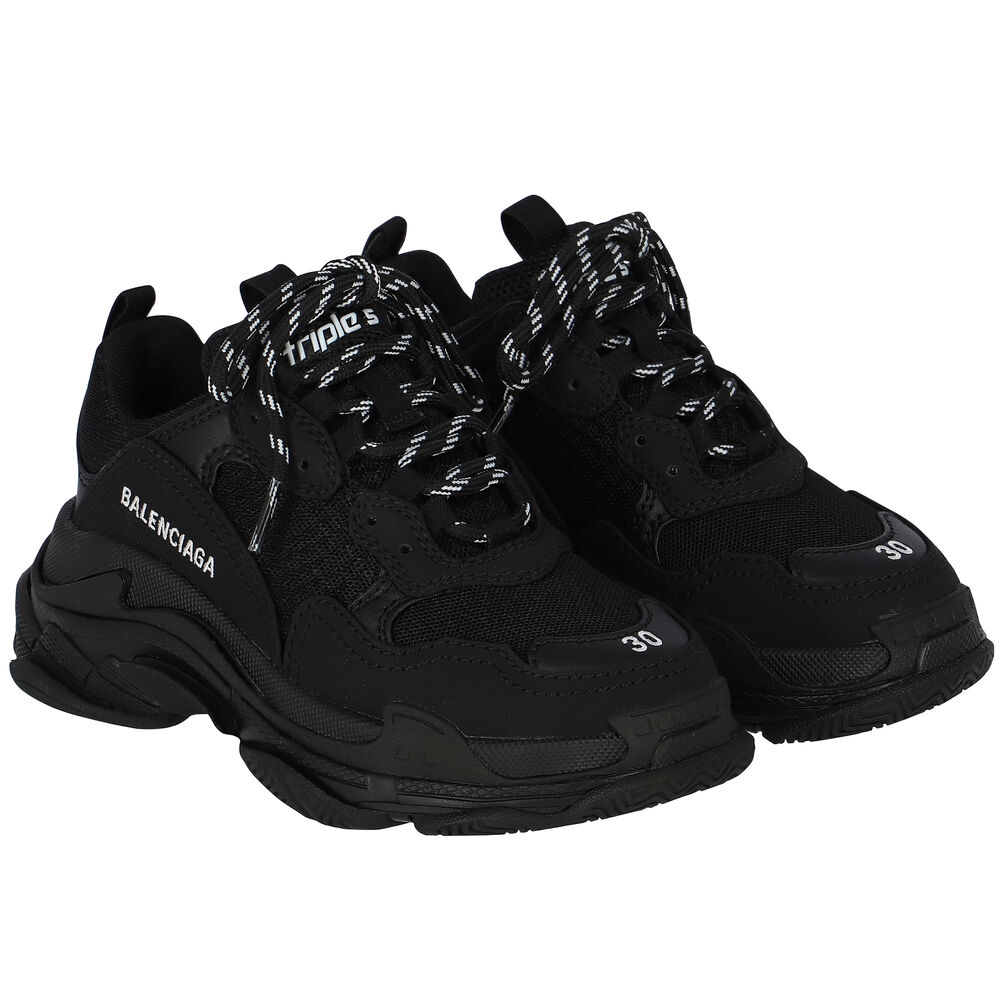 Balenciaga Black Triple S Trainers | Junior Couture USA