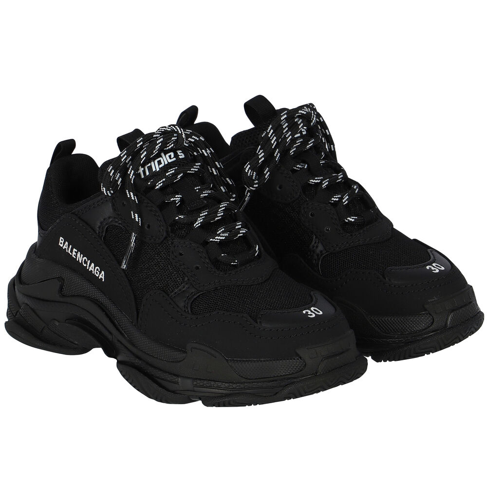 Hvad er der galt Ministerium faktor Balenciaga Black Triple S Trainers | Junior Couture USA