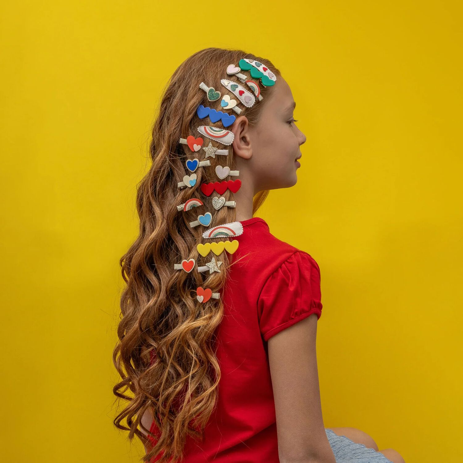 Girls Multi-Coloured Heartbeam Hairclips ( 8 Pack ), 1, hi-res