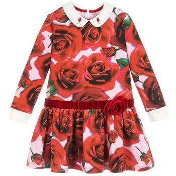 Girls Rose Print Dress