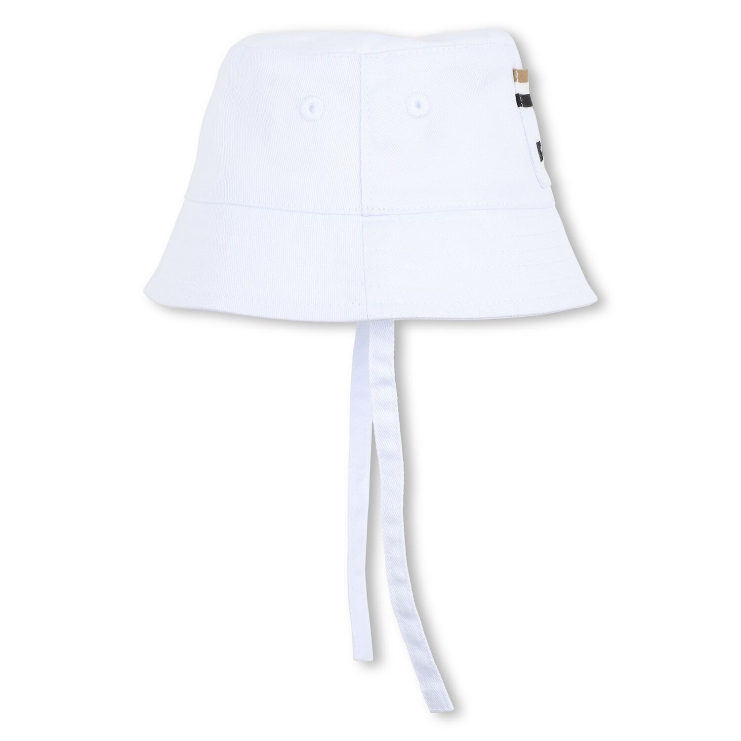 Baby Boys White Logo Hat , 1, hi-res