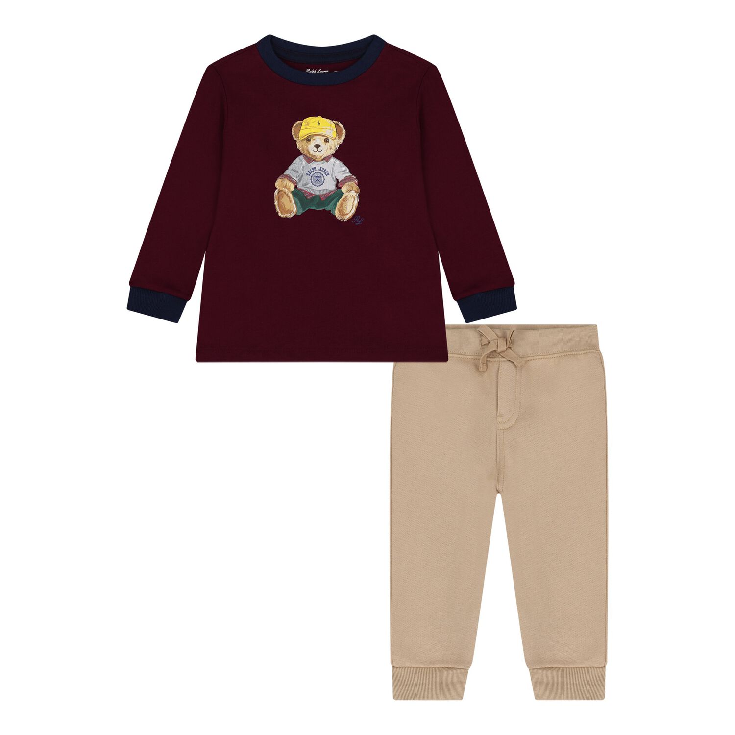 Baby Boys Red & Beige Tracksuit, 1, hi-res image number null