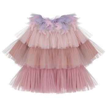 Nikolia Girls Pink & Purple Tiered Tulle Dress, 1 Girls Pink & Purple Tiered Tulle Dress
