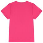 Girls Pink Teddy Bear Logo Dress, 1, hi-res