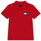 Boys Red Logo Polo Shirt, 2, hi-res