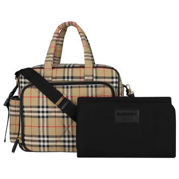 Beige Vintage Check Changing Bag