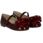 حذاء بنات بفيونكة باللون الاحمر, 1, hi-res