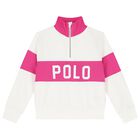 Girls White & Pink Logo Sweatshirt, 1, hi-res