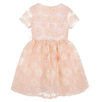 Girls Blush Pink Embroidered Dress