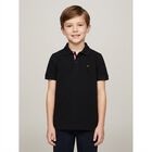 Boys Black Logo Polo Shirt, 1, hi-res