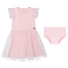 Baby Girls Pink Tulle Dress, 1, hi-res
