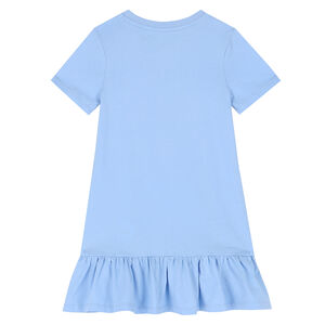 Girls Blue Bear Logo Dress