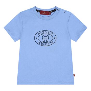 Younger Boys Blue Logo T-Shirt