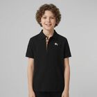 Boys Black EKD Logo Polo Shirt, 1, hi-res