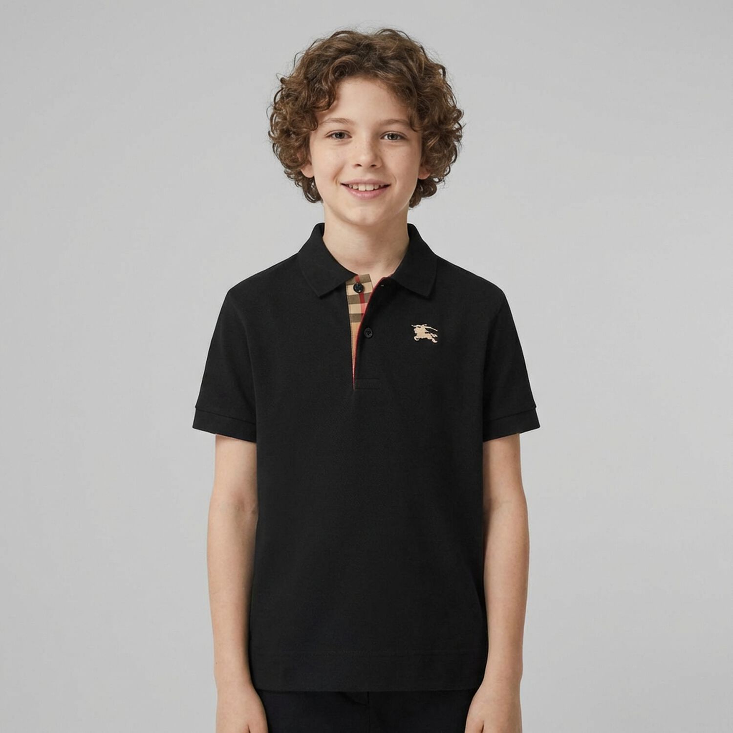 Boys Black EKD Logo Polo Shirt, 1, hi-res