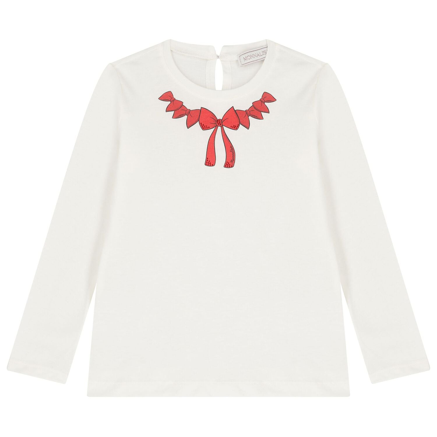 Girls Ivory & Red Bow Skirt Set, 1, hi-res