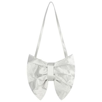 Girls Silver Bow Handbag