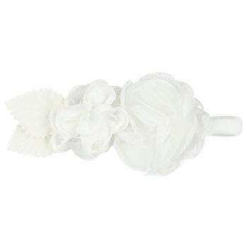 Girls White Flower Headband
