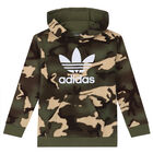 Khaki Green Camouflaged Trefoil Logo Hooded Top, 1, hi-res