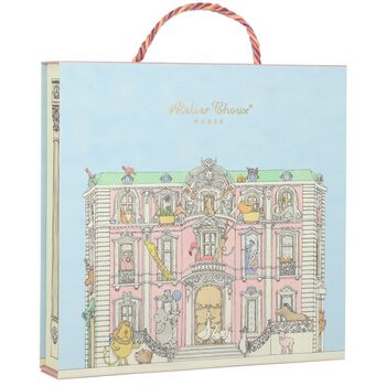 White & Blue Nutcracker Baby Carré Swaddle & Bib Gift Set