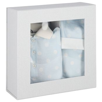 Baby Boys White & Blue Logo Babygrow Gift Set