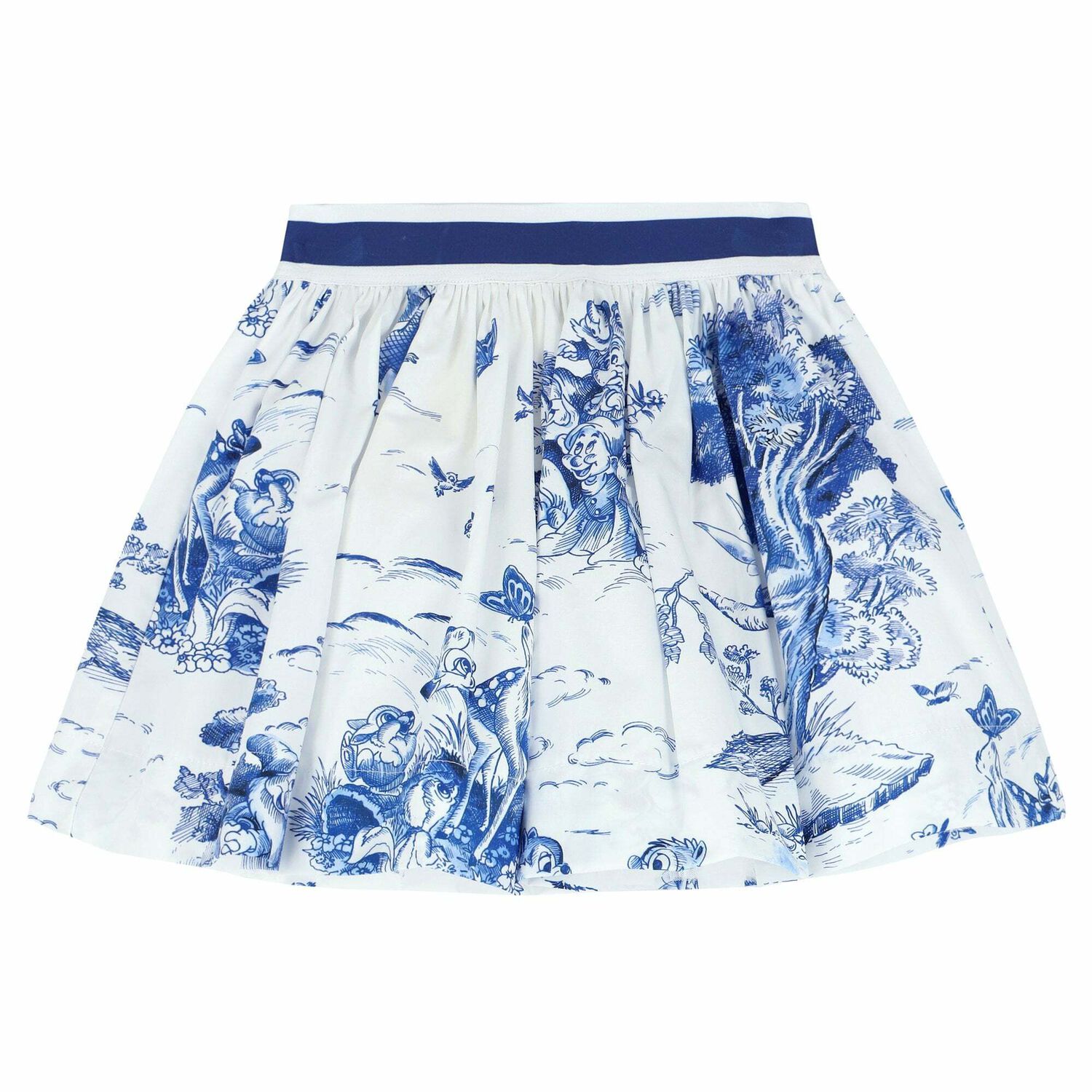 Girls White & Blue Printed Skirt, 1, hi-res image number null