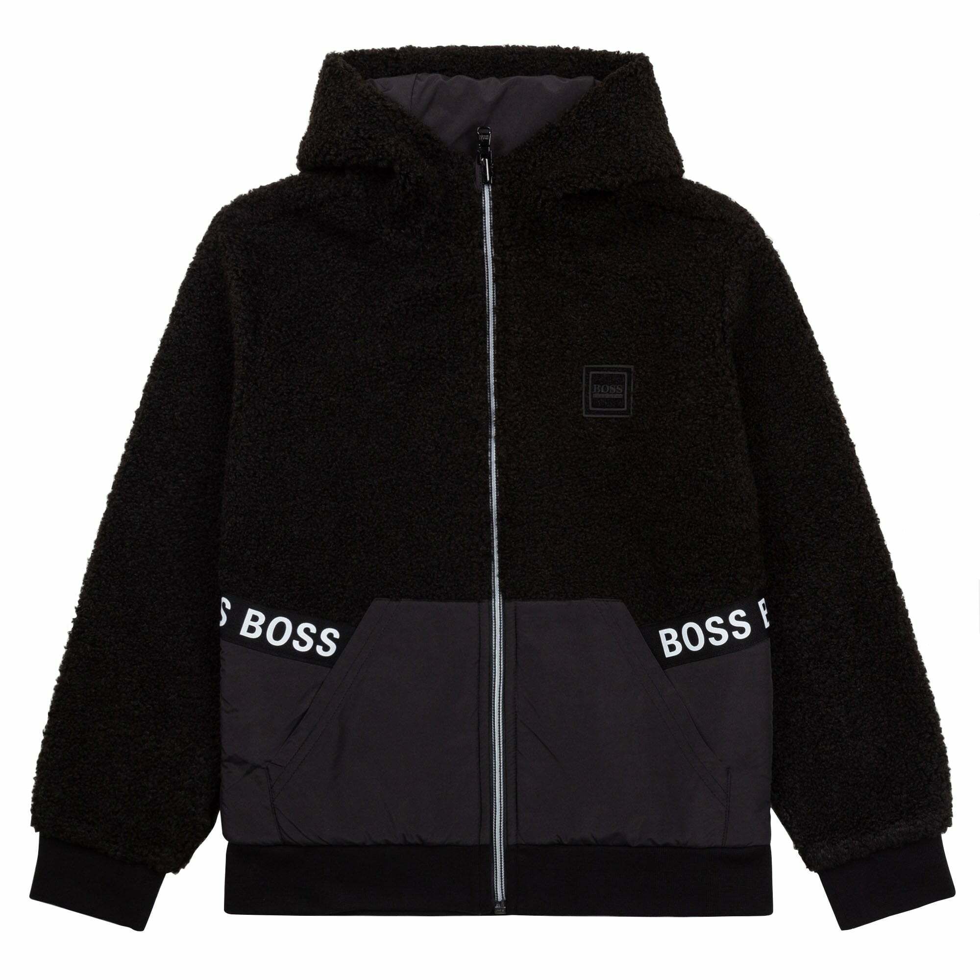 BOSS Boys Black Logo Reversible Jacket Junior Couture Bahrain