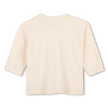 Younger Girls Beige Tiger Long Sleeve Top