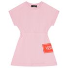Girls Pink Logo Dress, 1, hi-res
