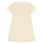 Girls Ivory & Gold Logo Polo Dress, 1, hi-res