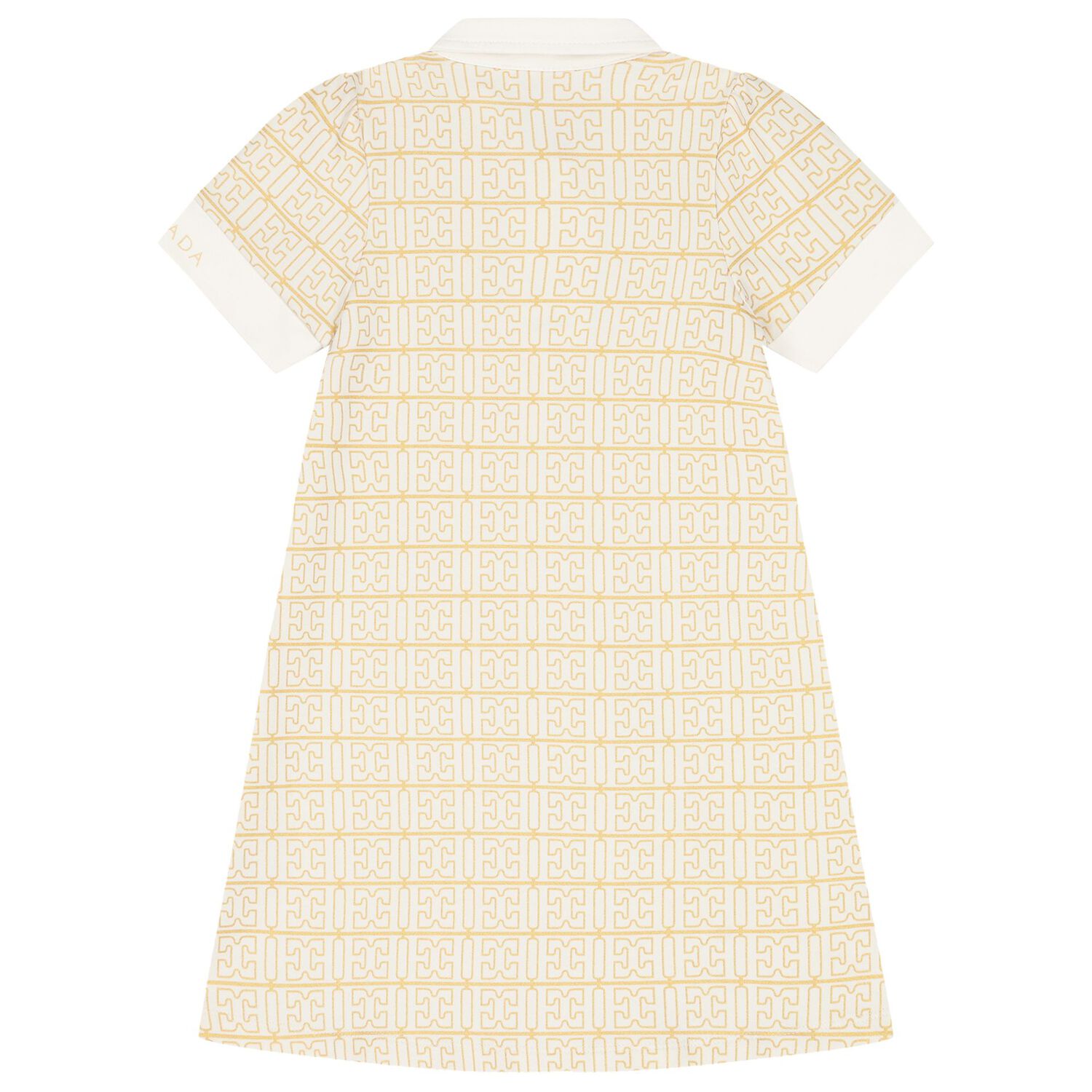 Girls Ivory & Gold Logo Polo Dress, 1, hi-res